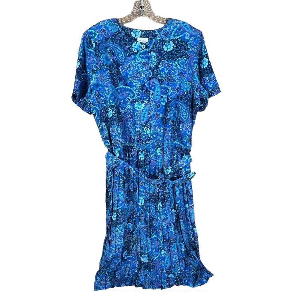 Vicki Wayne Women's Blue Pleated Long Dress